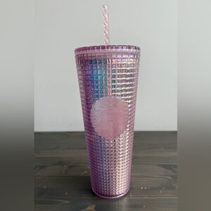 Starbucks Summer 2020 pink grid kaleidoscope tumbler
